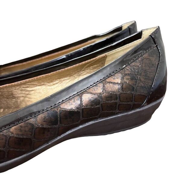 Circa Joan & David Luxe Finton Patent Leather Wedge Square Toe Shoes Loafer 10.5 - Picture 9 of 16